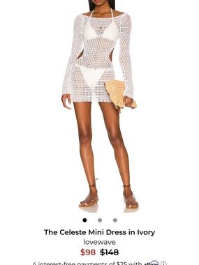 White Crochet Swim Coverup Bralette